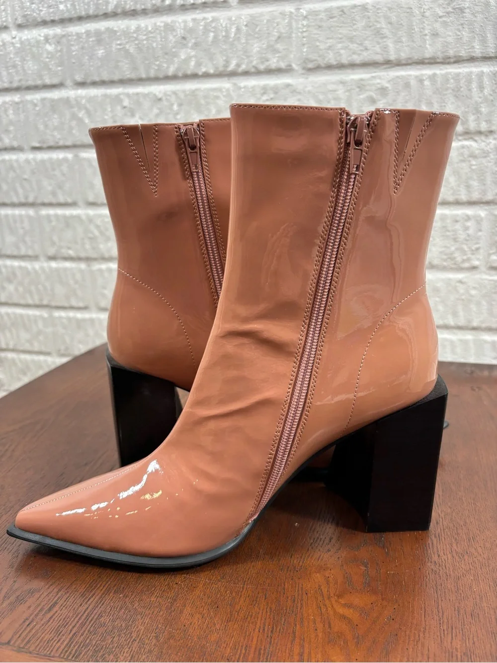 Jeffrey Campbell La-Siren Blush Patent Boot Size 10 NWOB - Picture 3 of 9